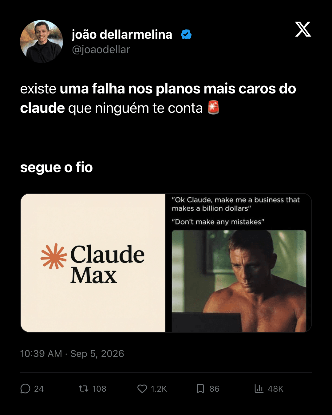 X-style post about Claude plan limits